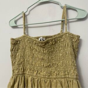 Madewell Smocked Dress Green Large